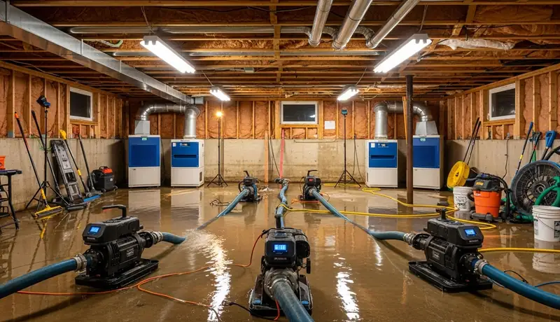 Basement Flood Restoration and Dehumidification in Visalia, CA in Visalia, CA