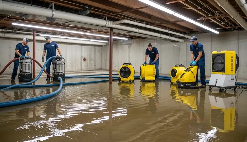 Basement Water Extraction and Drying Project in Visalia, CA in Visalia, CA